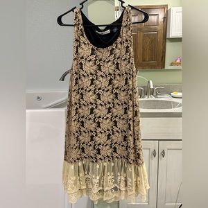 Dress with lace overlay